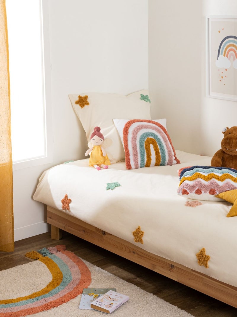 Coussin enfant en coton tufté ARC EN CIEL Multicolore - Kiabi