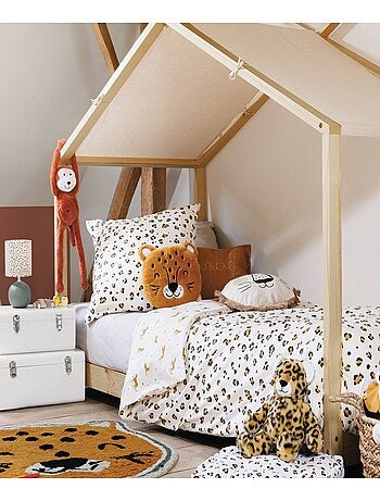 Coussin enfant en forme de léopard