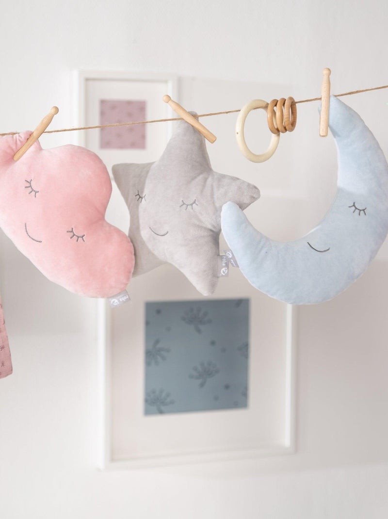 Coussin enfant étoile brodé 'Roba Style' Bleu clair - Kiabi