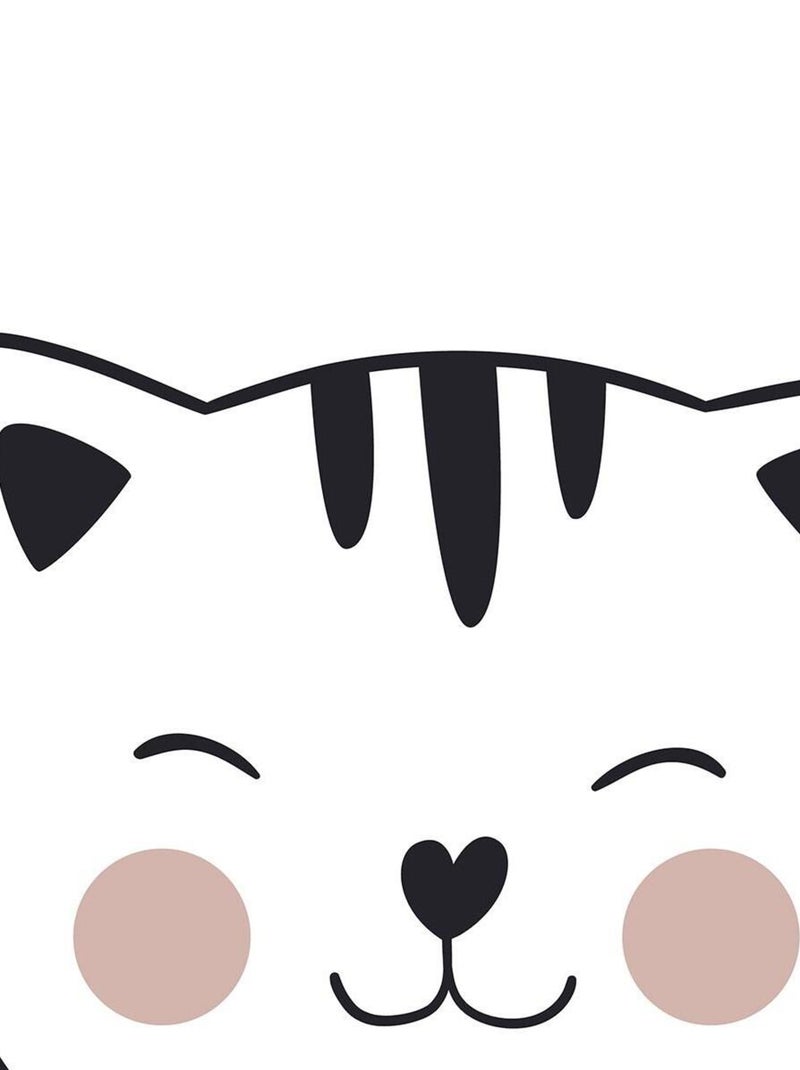 Coussin enfant imprimé forme  'KITTY' 'TODAY' Blanc - Kiabi