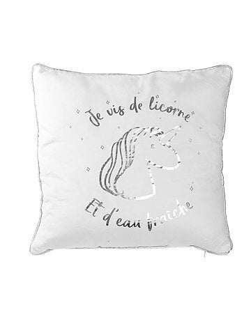 Coussin enfant imprimé licorne