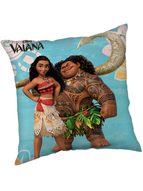 Coussin enfant Vaiana 40 x 40 cm polaire imprimé double face - Jerry Fabrics - Kiabi