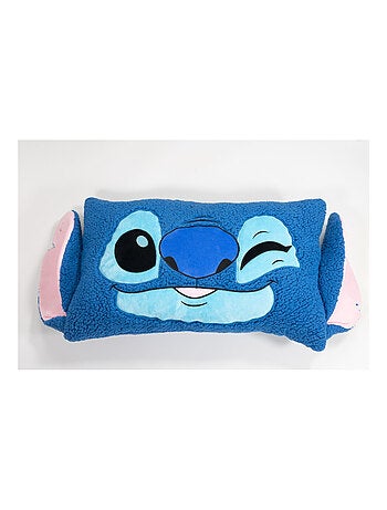 Coussin et Plaid 2 en 1 - Stitch - Bleu - 75x45 cm