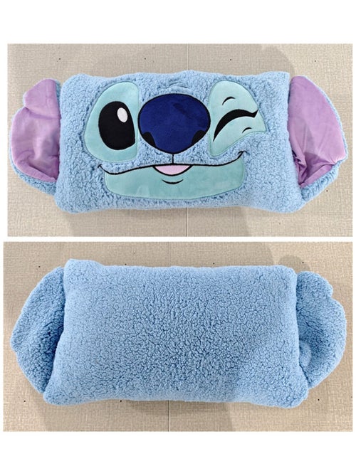 Coussin et plaid 2 en 1 - stitch - bleu clair - 35x58 cm - Kiabi