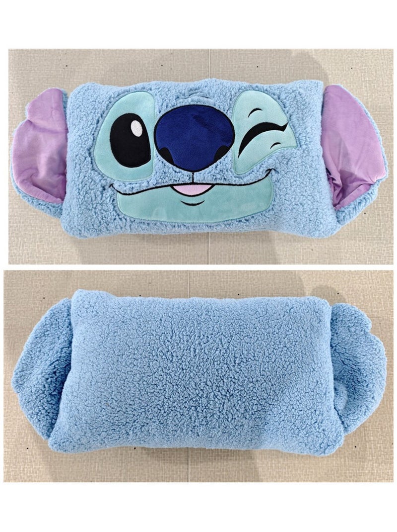 Coussin et Plaid 2 en 1 - Stitch - Bleu claire - 35x58 cm Bleu - Kiabi