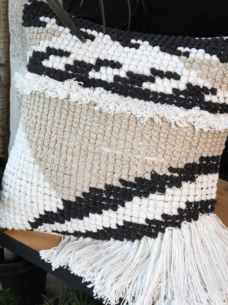 Coussin ethnique et authentique Beige - Kiabi