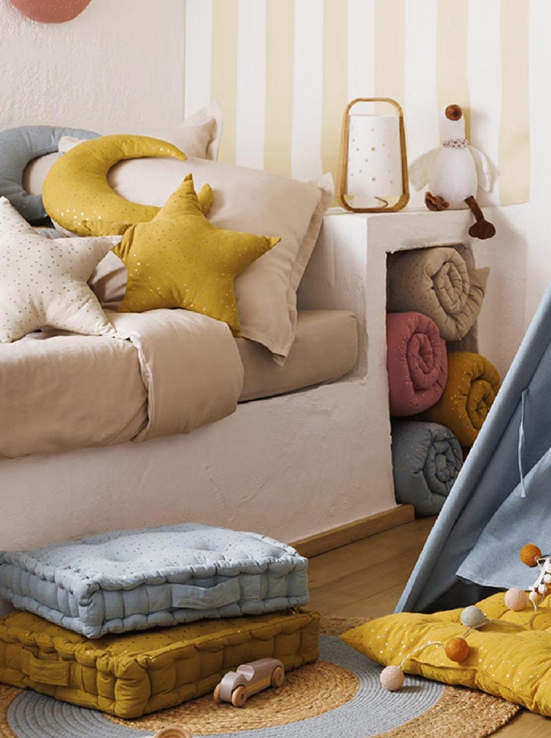 Coussin étoile à motifs métallisés Beige - Kiabi