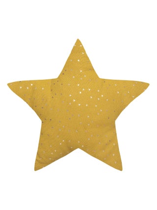 Coussin étoile à motifs métallisés