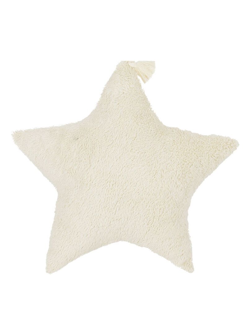 Coussin étoile fourrure Boho (40 cm) Ecru - Kiabi