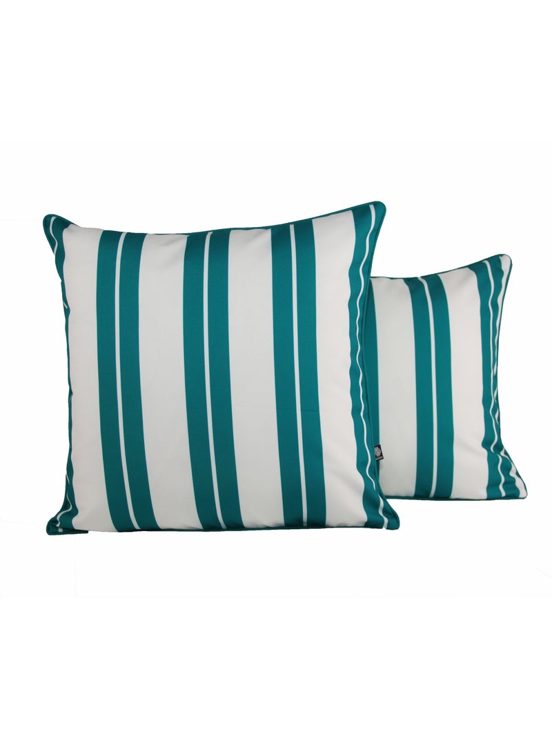 Coussin extérieur à rayures Bleu canard - Kiabi