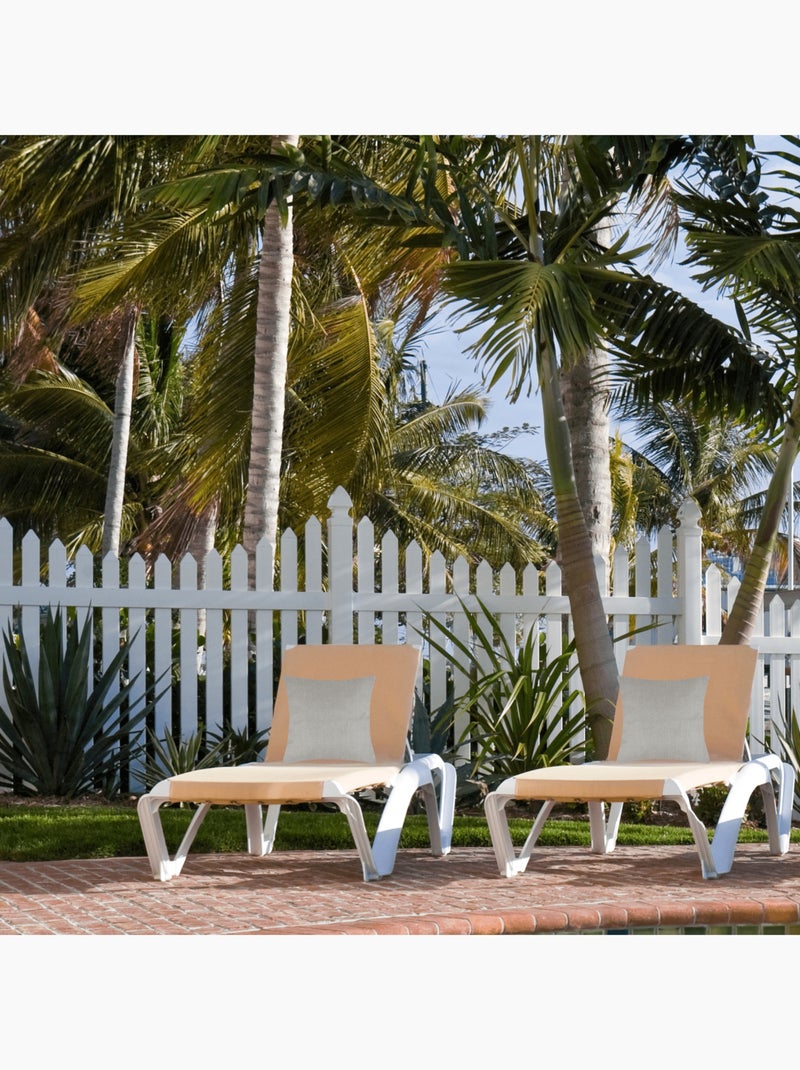 Coussin extérieur carré uni Beige coquille - Kiabi