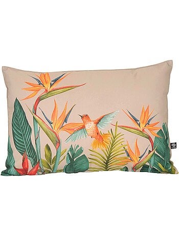 Coussin extérieur décoratif à motif exotique
