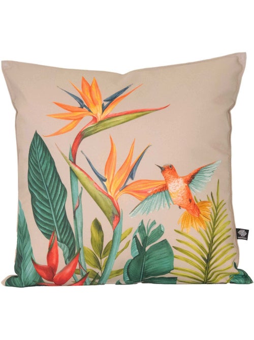 Coussin extérieur décoratif à motif exotique - Kiabi
