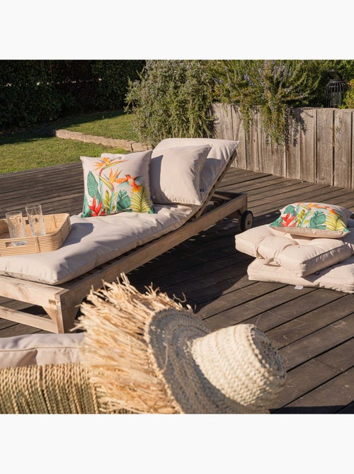 Coussin extérieur décoratif à motif exotique - Kiabi