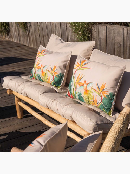 Coussin extérieur décoratif à motif exotique - Kiabi