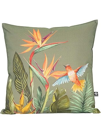 Coussin extérieur décoratif à motif exotique