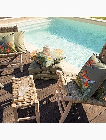 Coussin extérieur décoratif à motif exotique