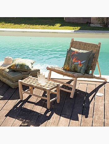 Coussin extérieur décoratif à motif exotique