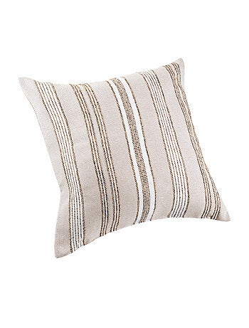 Coussin extérieur déperlant rayé