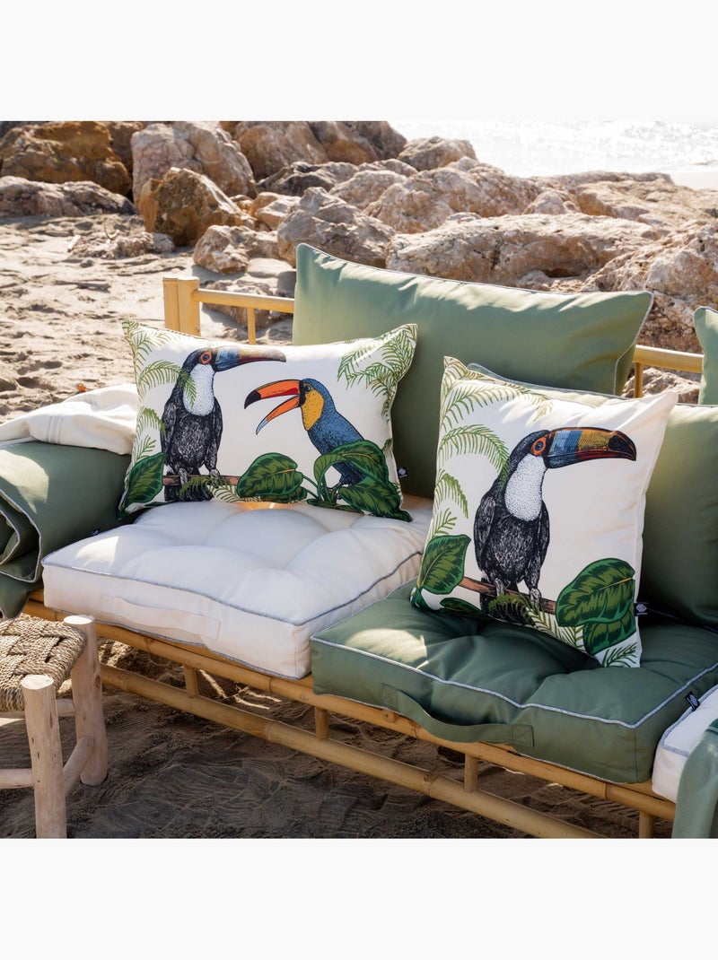 Coussin extérieur déperlant toucan Ecru - Kiabi
