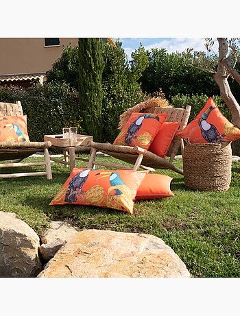 Coussin extérieur déperlant toucan