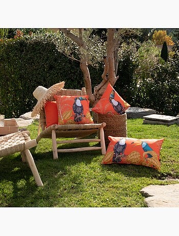 Coussin extérieur déperlant toucan