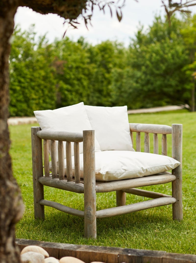 Coussin extérieur imperméable et déhoussable MINORQUE Gris perle - Kiabi