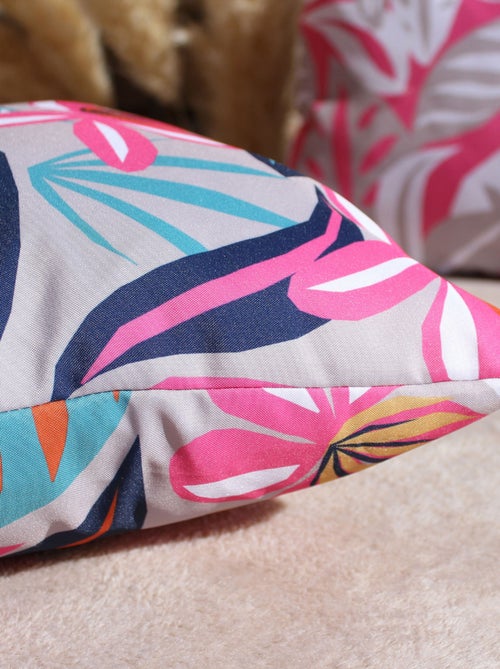 Coussin extérieur impression fleurie - Kiabi
