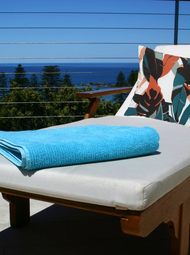 Coussin extérieur imprimé feuilles Bleu canard - Kiabi