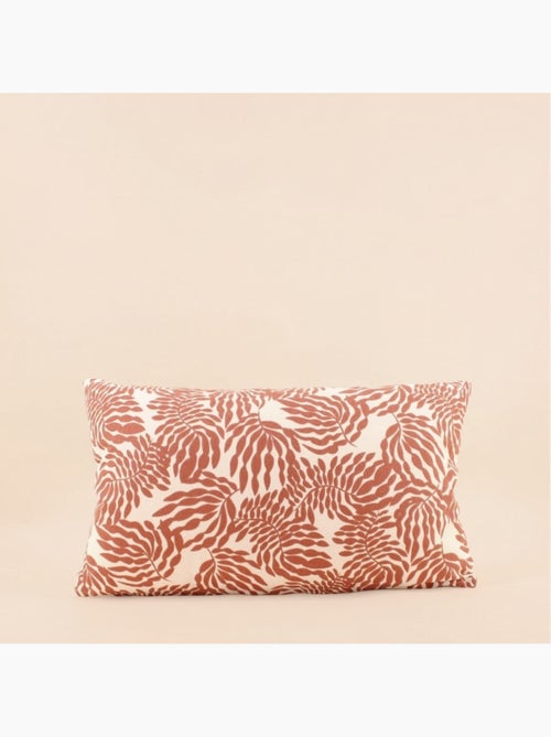 Coussin extérieur motif floral terracotta 30x50cm - Kiabi