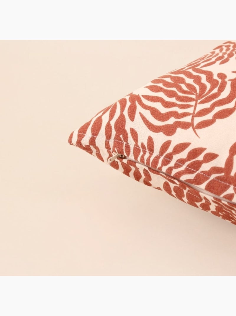 Coussin extérieur motif floral terracotta 30x50cm Terre cuite - Kiabi