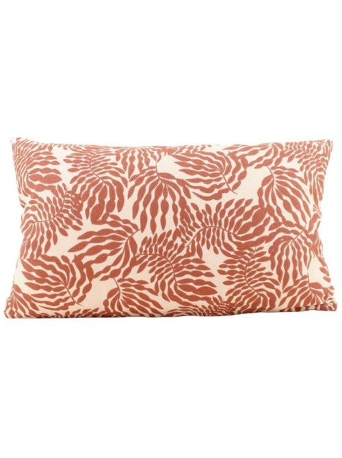 Coussin extérieur motif floral terracotta 30x50cm - Kiabi
