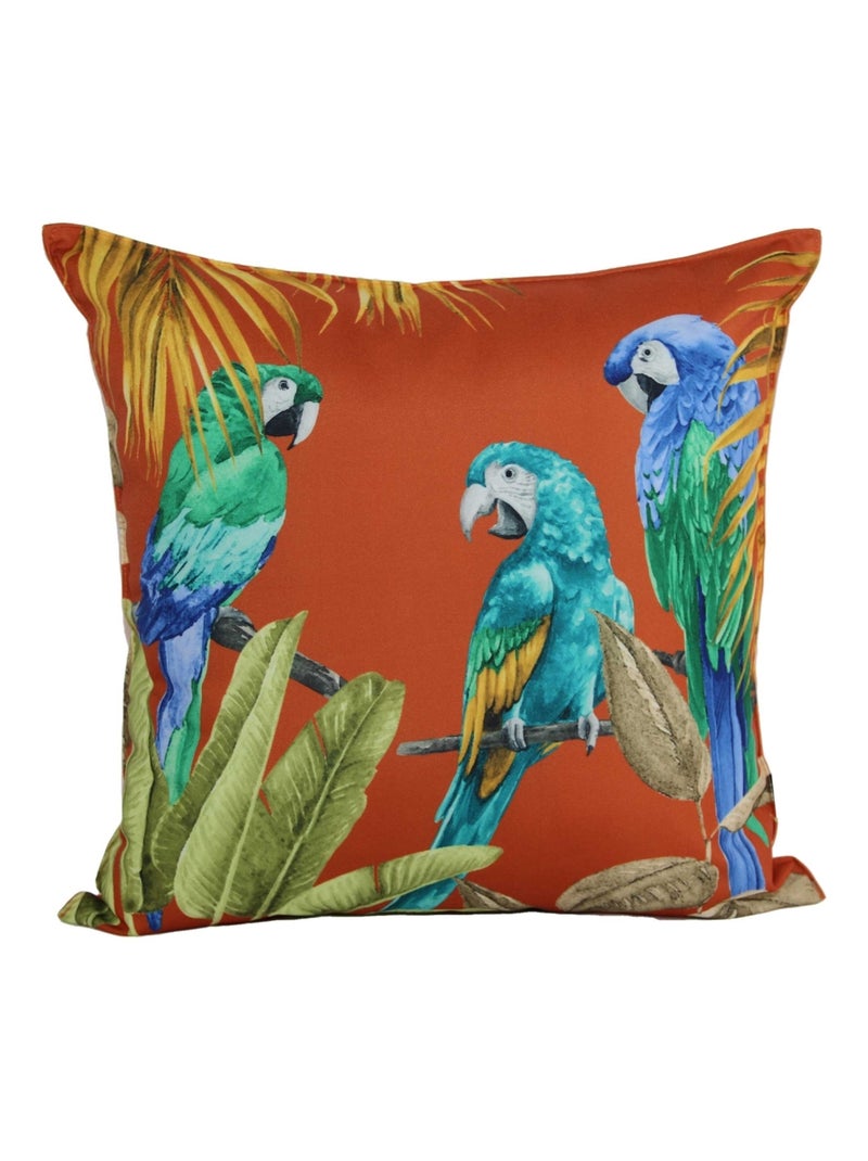 Coussin extérieur motif perroquets Orange - Kiabi