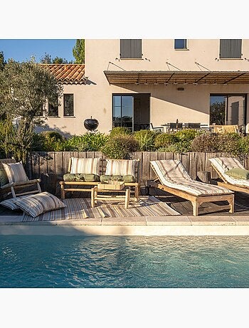 Coussin extérieur rayé