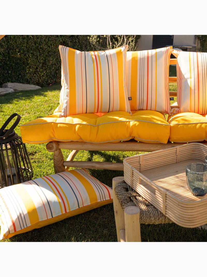 Coussin extérieur rayé Jaune foncé - Kiabi