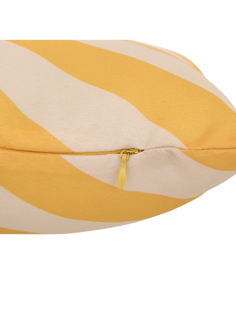 Coussin extérieur rayé "L'été" Jaune - Kiabi