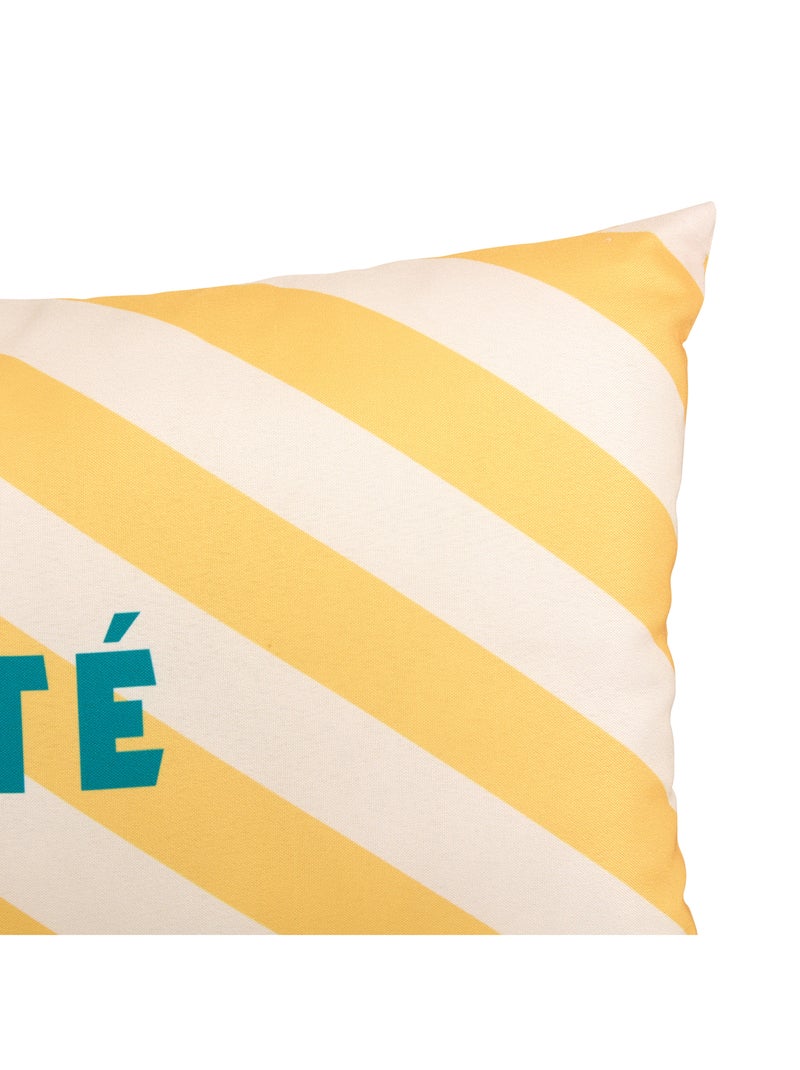 Coussin extérieur rayé "L'été" Jaune - Kiabi