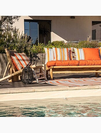 Coussin extérieur rayé