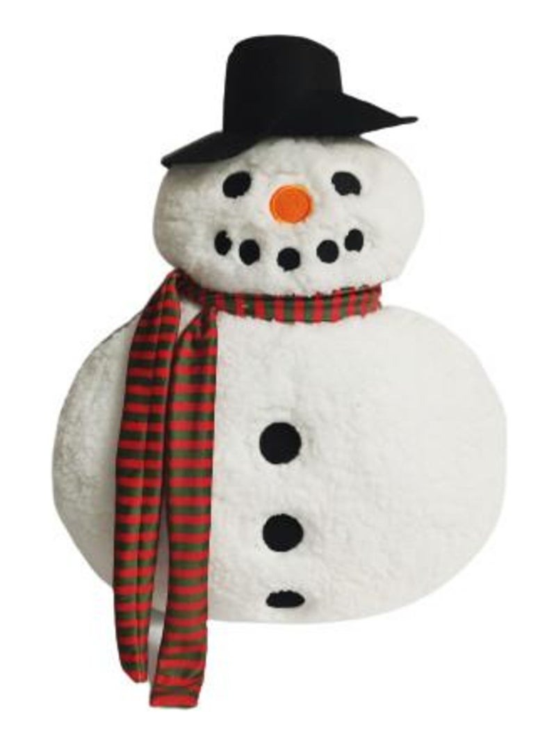 Coussin fantaisie 32x40 cm BONHOMME DE NEIGE, par Soleil d'Ocre Blanc - Kiabi