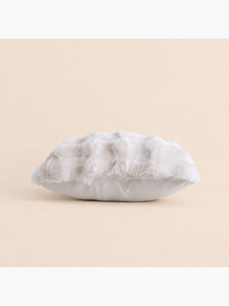 Coussin fausse fourrure 3d blanc 45x45cm Blanc - Kiabi