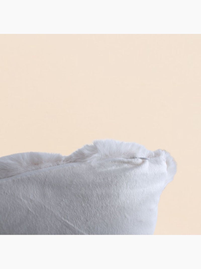 Coussin fausse fourrure 3d blanc 45x45cm Blanc - Kiabi
