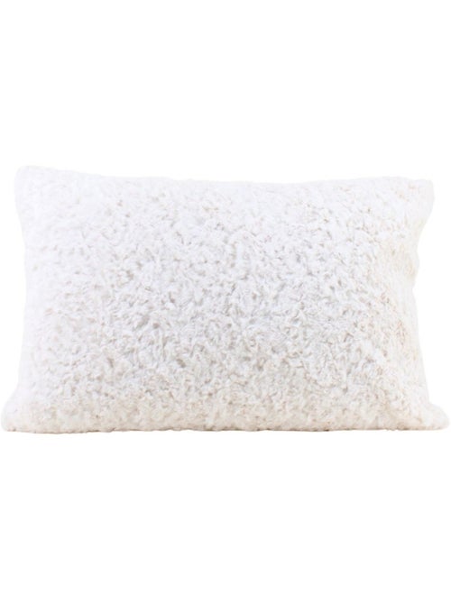 Coussin fausse fourrure blanche 40x60cm - Kiabi