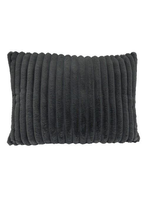 Coussin fausse fourrure côtelé ALBA 50x70 - Kiabi Coussin fausse fourrure côtelé ALBA 50x70 - Kiabi