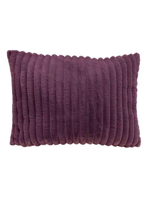 Coussin fausse fourrure côtelé ALBA 50x70 - Kiabi Coussin fausse fourrure côtelé ALBA 50x70 - Kiabi