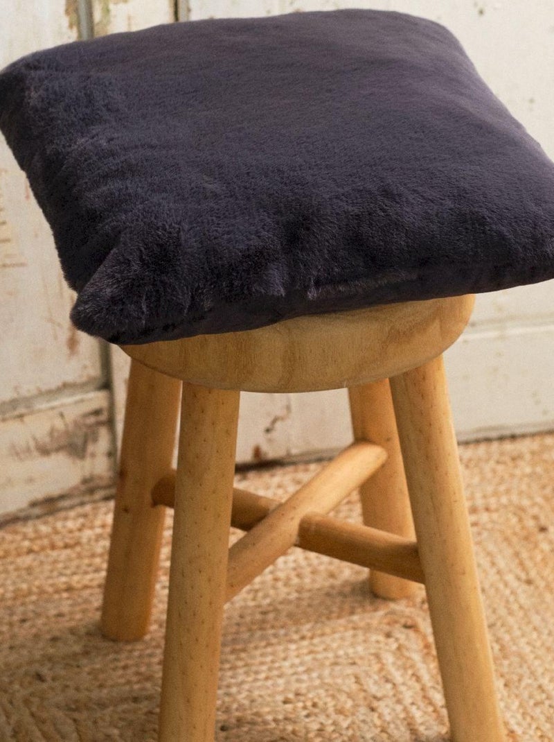 Coussin fausse fourrure  'INDIES' 'TODAY' Gris - Kiabi