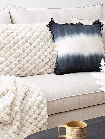 Coussin fausse fourrure Inuit - Effet tie and dye