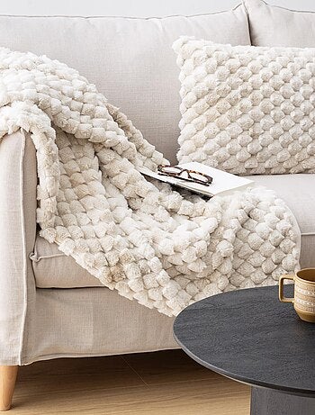 Coussin fausse fourrure Inuit - Effet tie and dye