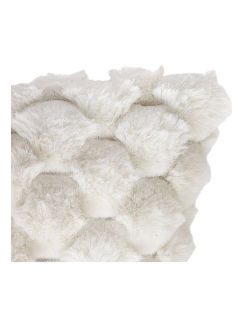 Coussin fausse fourrure Inuit  - Effet tie and dye Beige - Kiabi