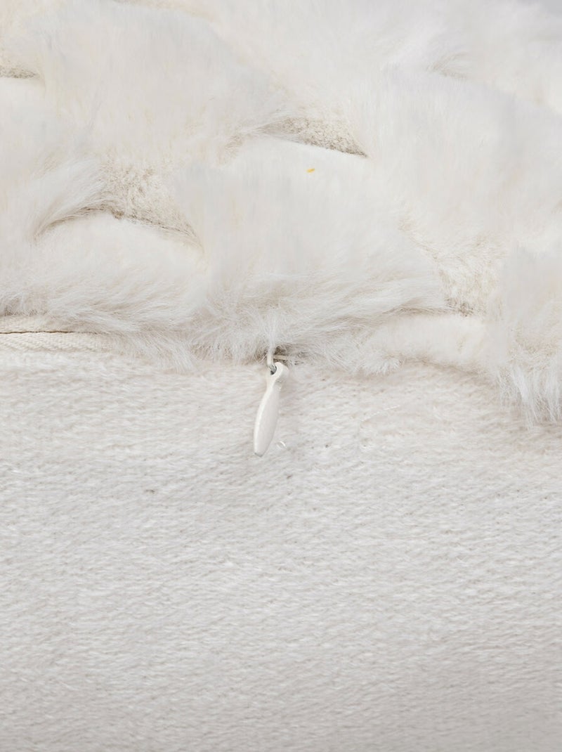 Coussin fausse fourrure Inuit  - Effet tie and dye Beige - Kiabi