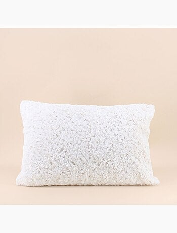 Coussin fausse fourure blanche 40x60cm